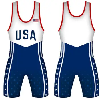 Новые борцовские майки, гоночный костюм для команды чемпионов США, мужские спортивные колготки, одежда для триатлона, цельный костюм для тяжелой атлетики для фитнеса