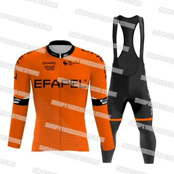 Новый сезон Efapel Cycling [EFL] 2023 Комплект джерси MTB Гоночная одежда с длинным рукавом Велосипедная форма Ropa Ciclismo