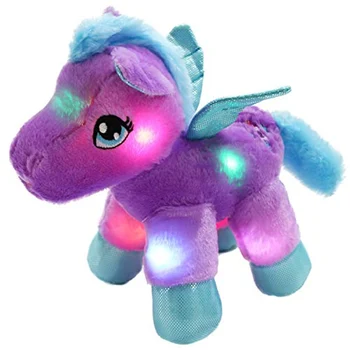 Фиолетовый светодиодный светильник, плюшевое чучело единорога, светящиеся светодиодные плюшевые игрушки, ночник перед сном, подарок на день рождения для детей, Рождественский фестиваль