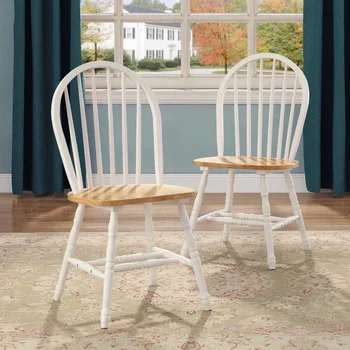 Обеденные стулья из массива дерева Autumn Lane Windsor Дуб и белый комплект из 2 предметов