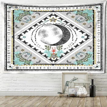 Гобелен с изображением Солнца и Луны, Таро, Висящий на стене, Психоделический Богемный Колдовской Тапиз, Тайна Домашнего декора спальни