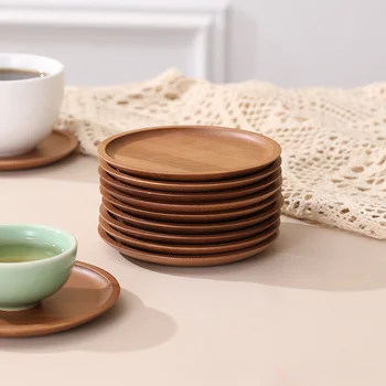 Набор подставок из бамбукового дерева, простой креативный подстаканник для чайных чашек, круглая гидроизоляционная прокладка