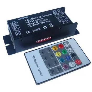 Контроллер Декодер RGB Модуль RGB Strip С 20 Клавишами RF Пульта Дистанционного Управления 3 Канала 18A PWM DC12V 24v DMX512